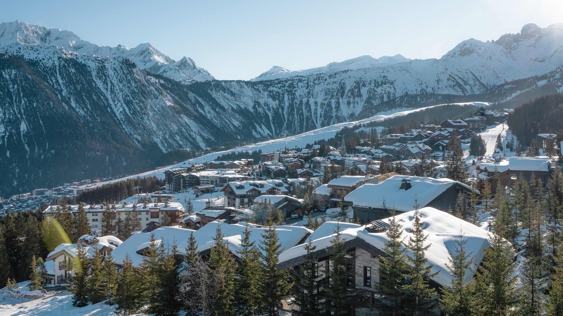 Courchevel at night in winter